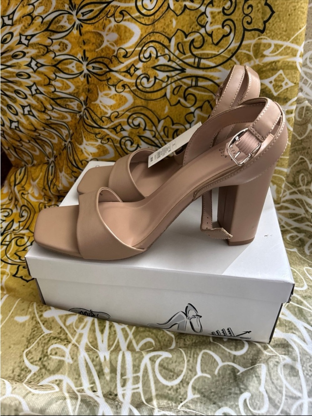 a new day Blush Nude Block Heel Sandal with Ankle Strap